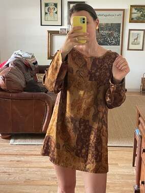 90s Silky Tapestry Floral Mini Party Dress